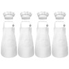 White Kids Apron and Chef Hat Set, Children Aprons for
