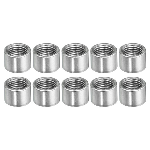 sourcing map Pack of 10 Round Coupling Nuts M10 x