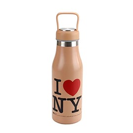 Torkia - I Love/Heart NY - Stainless Steel Travel Handle Water Bottle - 16oz (Matt Peach)