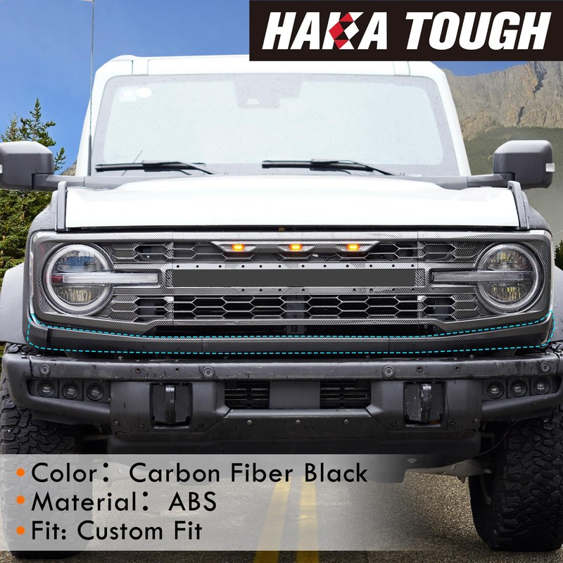 HAKA TOUGH Carbo Fiber Front Grille Lower Valance Panel for