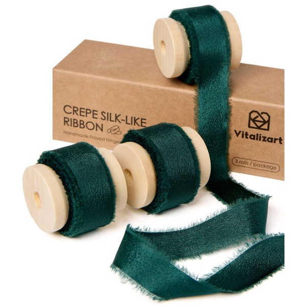 Vitalizart Double Face Silky Satin Ribbon 5/8" Crepe Silk Like