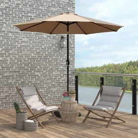MAYPEX 9 Ft Market Umbrella Patio Umbrella with Crank and Tilt Weather Resistant Umbrella Durable 8 Sturdy Steel Ribs Market Outdoor Table Umbrella Tan