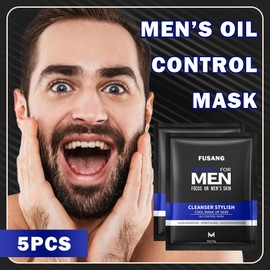 Fusang 5 Pcs Mens Facial Sheet Mask,Hydrating Face Masks Skincare Gift Set for Men,Moisturizing Soothing Facial Masks,Easy to Use & Nourishing Face Mask Skin Care Set A