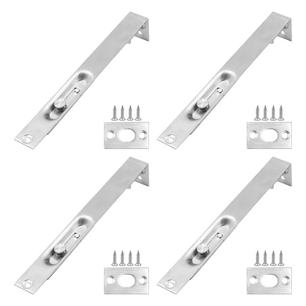ZONADAH Set of 4 Heavy Duty Stainless Steel Door Flush