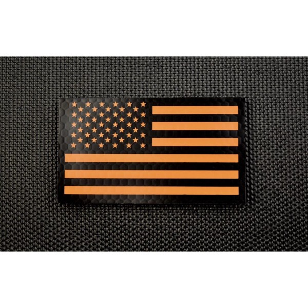 SAR Infrared US Flag Patch Black & Orange Search &