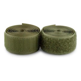 1 Inch Wide Olive Drab Sew on Hook and Loop Tape Non-Adhesive 1 Yd Length Green Nylon Hook Loop Tape Fabric Fastener Set for Military Form Bags Clothes Shoes Backpacks DIY Craft