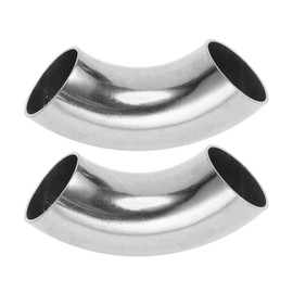 Motoforti 2pcs 90 Degree Mandrel Bend Elbow Car Modified Exhaust Pipe Tubing Piping 1.25" Inch OD Thickness 1.0mm/19GA 32x100x1.0mm 304 Stainless Steel Silver Tone