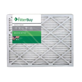 Filterbuy 20x25x1 Air Filter MERV 8, Pleated HVAC AC Furnace Filters (4-Pack, Silver)