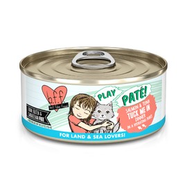 Weruva B.F.F. PLAY - Best Feline Friend Paté Lovers, Aw Yeah!, Salmon & Tuna Tuck Me in with Salmon & Tuna, 5.5oz Can (Pack of 8)