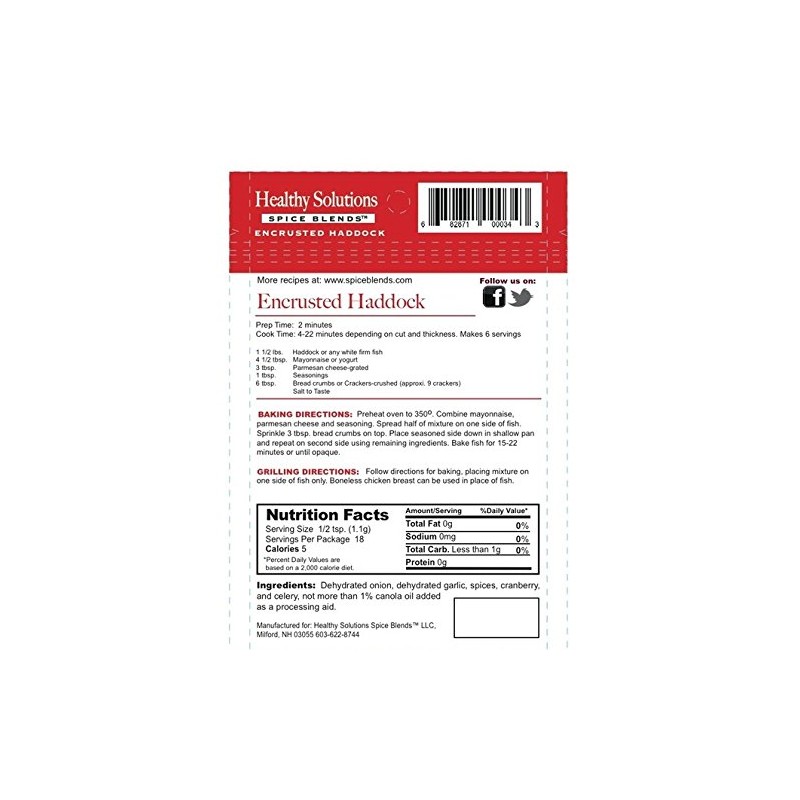 Healthy Solutions Spice Blends Encrusted Haddock