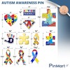 PinMart Autism Awareness Puzzle Pieces Heart Pin – Nickel Plated