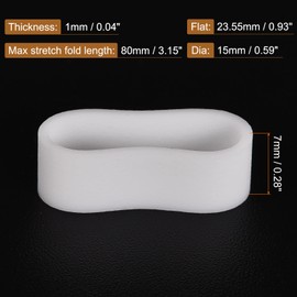 MECCANIXITY Silicone Rubber Bands Rings 100Pcs Non-Slip 15mm Dia 1mm Thick 7mm Width for Wire Cord Cable Wrapping, Bundle