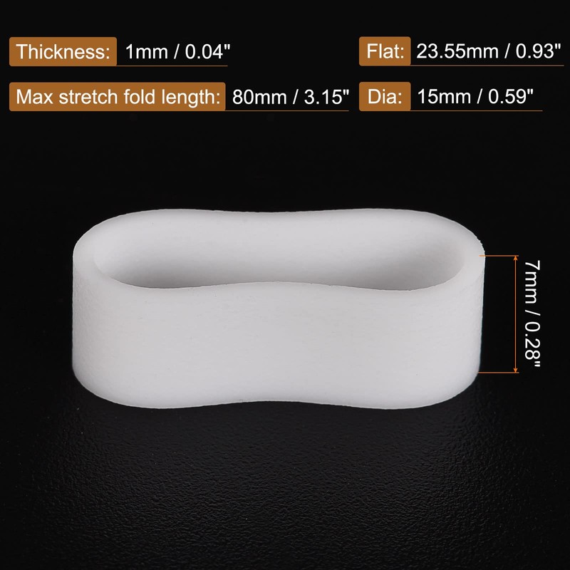 MECCANIXITY Silicone Rubber Bands Rings 100Pcs Non-Slip 15mm Dia 1mm