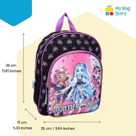 mybagstory - Backpack - Monster High - Purple - Child - School - Nursery - Nursery - Primary School - School Bag Girls - Size 30 cm - Adjustable Straps - Gift Idea, Monster High - Purple, Enfant,,