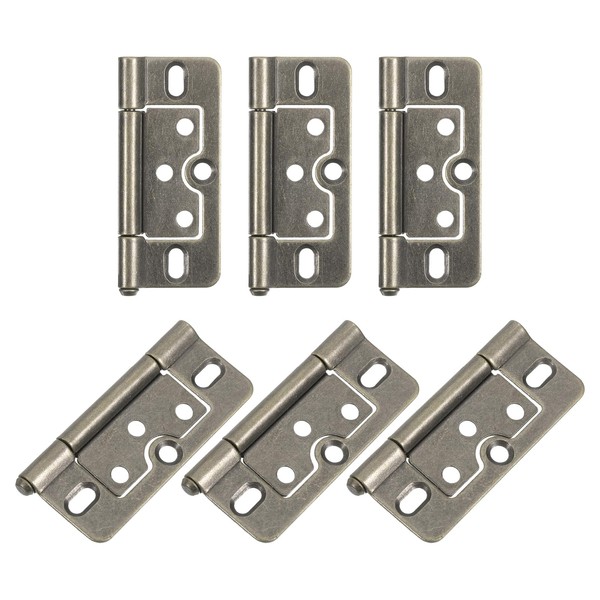 sourcing map 6Pcs 3x1.4 Inch Door Hinges Non-Mortise No Noise
