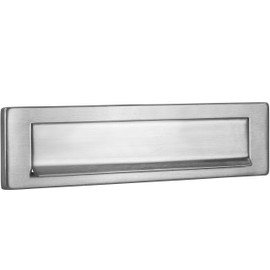 Gedotec Newspaper Flap Stainless Steel Letter Slot Flap for Front Doors and Apartment Entrance Doors Large Door Flap Rustproof Post Slot Right Square 340 x 76 mm 1 Piece – Cover for Outdoor Use