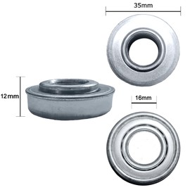Roller Ball Bearings ID 16mm x OD 35mm x Width 8mm Roller Bearing Steel Wheel Bearings for Wheelbarrow or Cart Hand Truck - 2 Pack