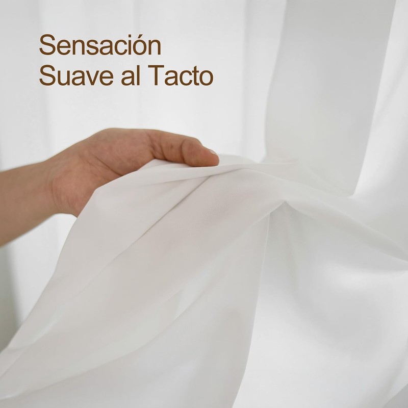 VIOPY Cortinas Translucidas Largas,Cortinas Translúcidas con Ojales,Tejido Suave de Poliéster,Cortinas