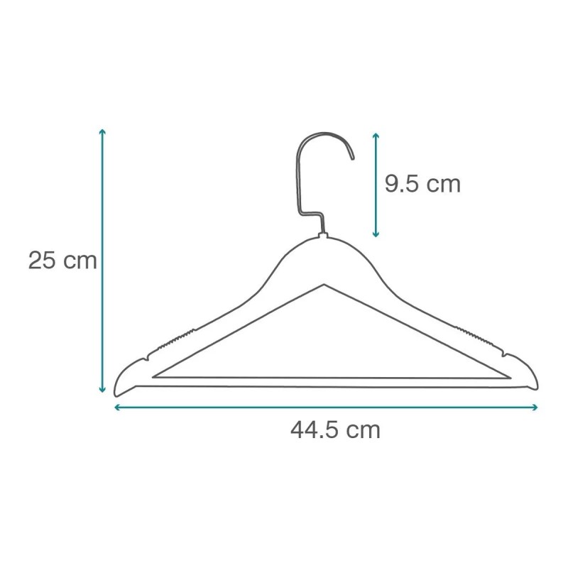 Exhivit Gancho De Madera P/ Ropa Con Anti-derrapante Paq C/10