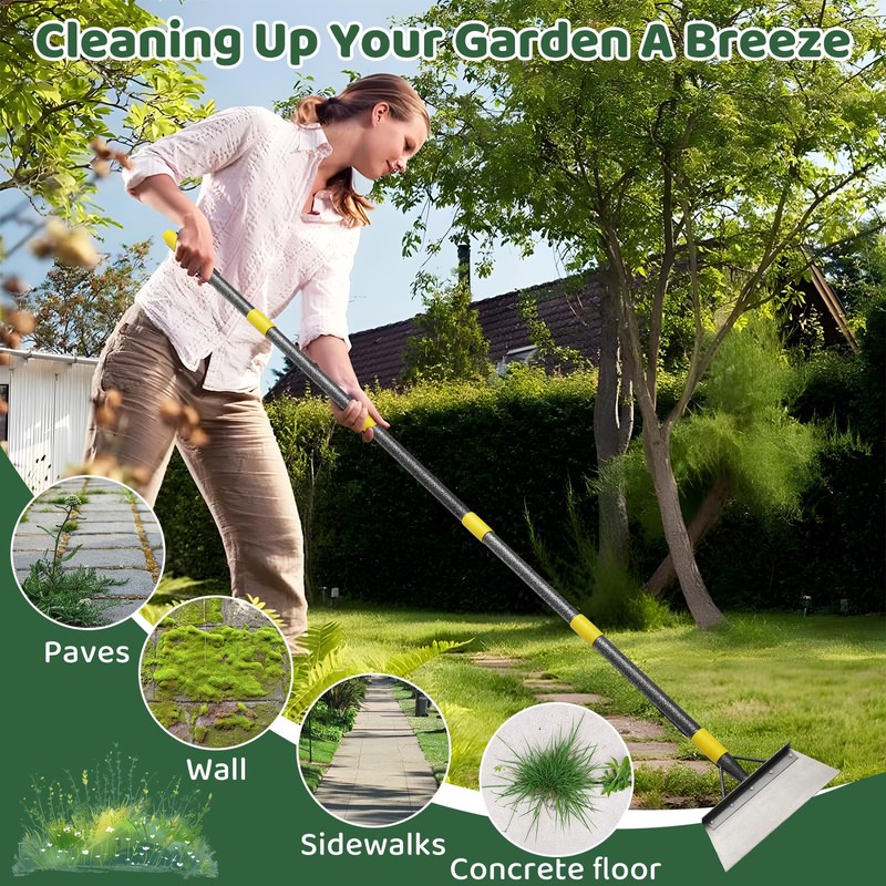 Garden Flat Shovel,74" Ice Scraper for Driveway Sidewalks, Floor Ice