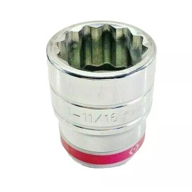 KT Pro Industrial Heavy Duty Mechanics 1 inch Drive 12-Point 1-11/16 inch Socket