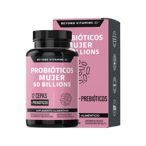 Probióticos Mujer 60 Billion + Prebióticos (prebiotic) + Inulina de