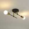 Embesslis Modern Semi-Flush Mount Ceiling Light, Black and Gold, 45.5