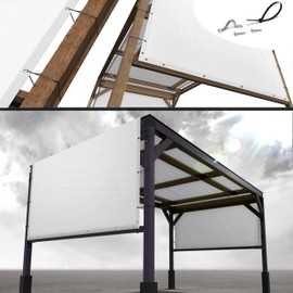 Royal Shade 10' x 12' White Pergola Sun Shade Canopy Replacement Cover UPF50, Commercial Grade 260 GSM Cloth for Outdoor Patio, Garden, Deck, Backyard (We Make Custom Size)