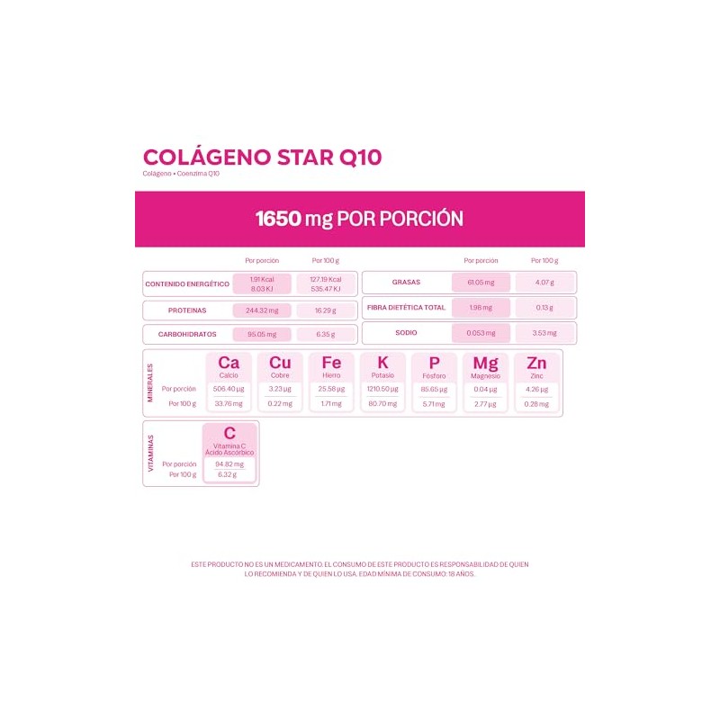 Colágeno Star Q10 Suplemento Alimenticio Tabletas 550mg