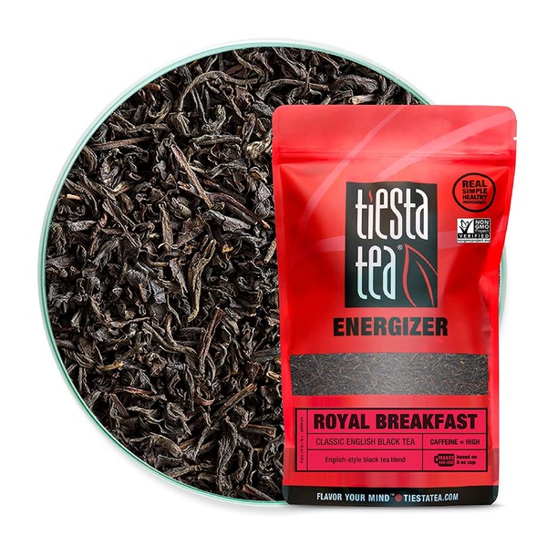 Tiesta Tea - Royal Breakfast, Loose Leaf Classic English Black Tea, High Caffeine, Hot & Iced Tea, 1 lb Bulk Bag - 200 Cups, Natural, English Breakfast Tea, Black Tea Loose Leaf