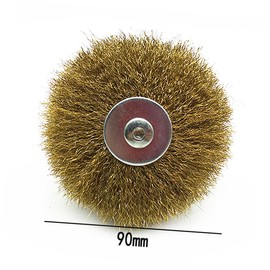 TEHAUX Steel Wire Polishing Brush for Rotary Tools Copper-plated Drill Wheel Accessory for Rust Removal Surface Cleaning and Polishing Textures