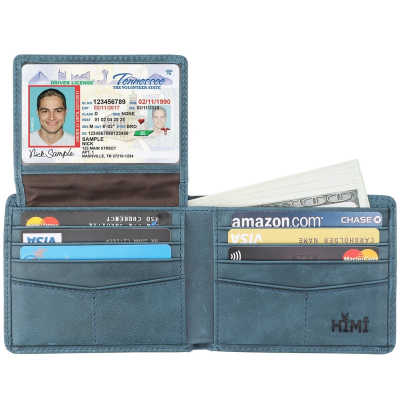 Wallet for Men-Genuine Leather RFID Blocking Bifold Stylish Wallet With