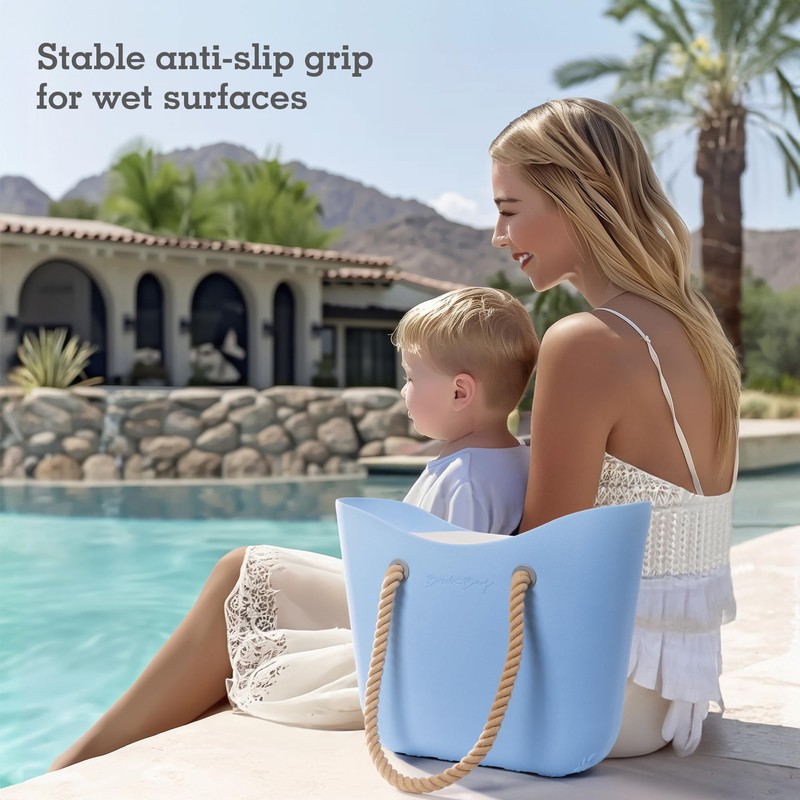 Brook + Bay Beach Rubber Tote Bag with Zipper -