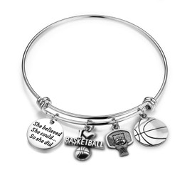 ENSIANTH Basketball Bracelet She Believed She Could So She Did Bracelet Basketball Jewelry (she be Basketball Bracelet)