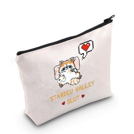 WCGXKO Video Game Inspired Makeup Bag Valley Cat Gift Pixilart Cat Gift for Gamer (Vall Bag CA)