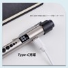 ペンライト LED 懐中電灯 暖色/白色 2色切替 ディスプレイ搭載 デジタル電量表示付き 小型 軽量 USB充電式(ブラック)