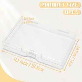 8 pcs Travel Portable Cotton Pad Holder,Rectangular Mini Clear Plastic Storage Containers Box with Hinged Lid for Cotton Round,Jewelry,Business Card,Beads and Other Small Craft Items (Transparent)