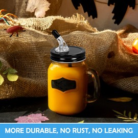 Mason Jar Pour Spouts,Free Flow Pouring Dispenser for Moonshine Whisky Pouring Lids,fit 2.75 Inch Regular Mouth Mason Jar,Dust Proof Cover,No Flap,Black QurHapzy(2Pack)