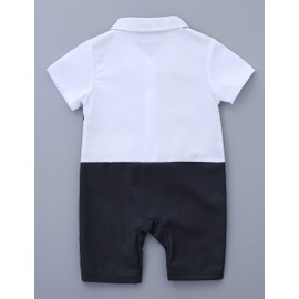HMD - overol para bebé, diseño de esmoquin, color blanco, Negro, 12-18 M US