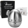 Bugucat Cucina Timer, Egg-shaped Egg Timer, Stainless Steel Kitchen Timer,