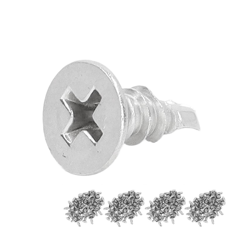 200Pcs Self Drilling Screw Countersunk Cross Stainless Steel 13mm Length