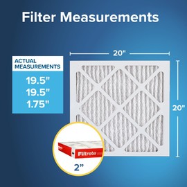 Filtrete 20x20x2 AC Furnace Air Filter, MERV 11, MPR 1000, Allergen Defense, 3-Month Pleated 2-Inch Electrostatic Air Cleaning Filter, 4 Pack (Actual Size 19.5 x 19.5 x 1.75 in)