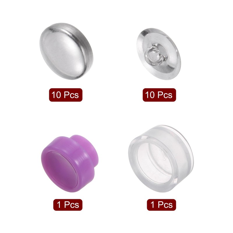 sourcing map 10 Sets Self Cover Button Kit 24L 0.6"