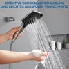 Auralum Duschkopf Wassersparend, Handbrause Duschkopf XXL, Schwarz Duschbrause Hochdruck, brausekopf