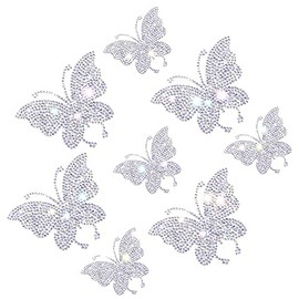 Frienda 8 piezas de calcomanías brillantes con mariposas para auto, calcomanías de cristal con strass para mujeres, calcomanías brillantes con maripos