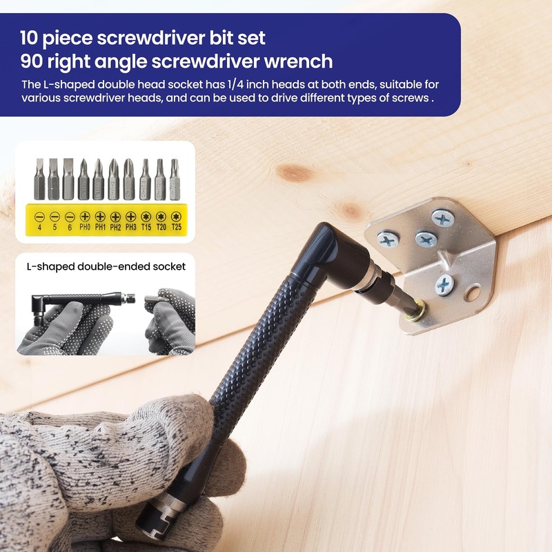 17PCS Power Drill Bit Extension Adaptor Incloud 2PCS Hex Shank