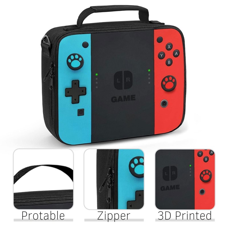 JIRAIKEI Insulated Lunch Box for Boys Girls, Game Lunch Bag
