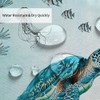 Wathon Sea Turtle Octopus Shower Curtain Blue Teal Ocean Bath