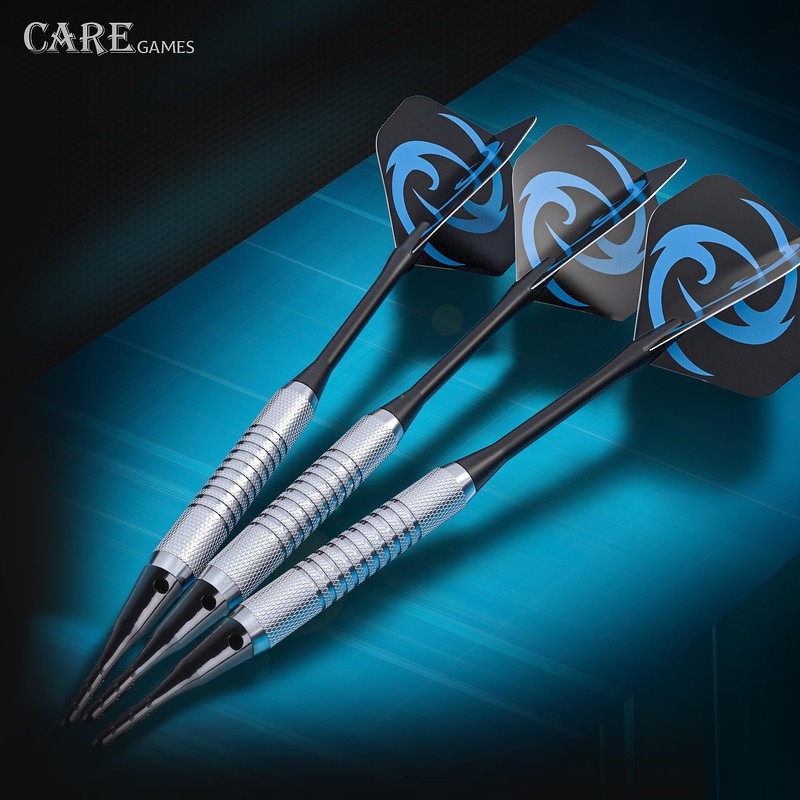 CareGames Soft Darts Set 12Packs with 4 Colors Plastic Shafts,Extra