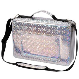 HMZSP Large Capacity Colored Pencil Case - 600 Individual Slots PU leather with Zipper Closure Portable Organizer for Watercolor Pencils Ideal for Artists（Silver）